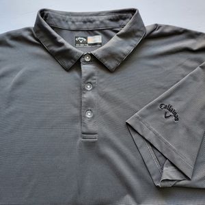 Callaway Golf Polo Shirt Mens Size 2XL Black Striped Opti-Dri Short Sleeve